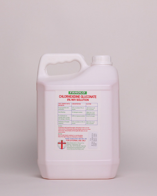 Faholo Chemicals Chlorhexidine BP 5% w/v.