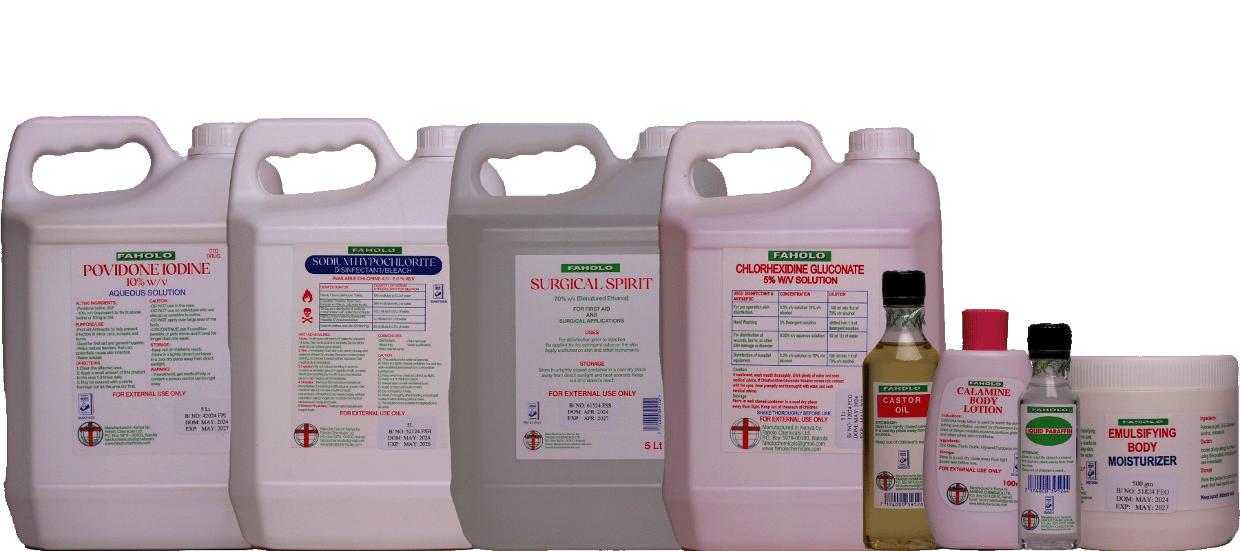 Chemical product range