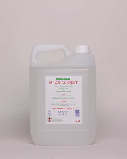 Faholo Chemicals Surgical Spirit 70% v/v.